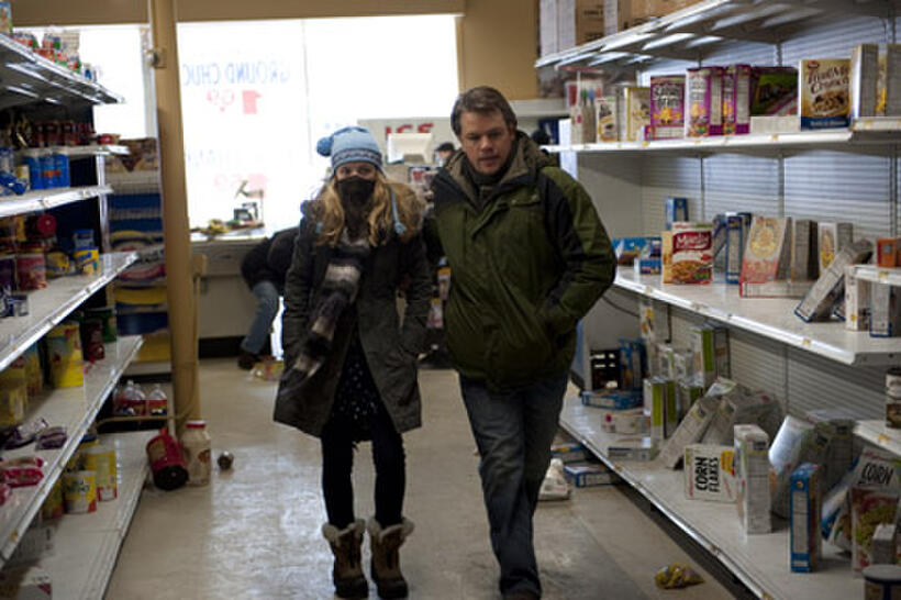 Anna Jacoby-Heron as Jory Emhoff and Matt Damon as Mitch Emhoff in ``Contagion.''