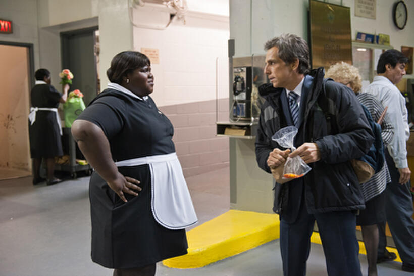 Gabourey Sidibe and Ben Stiller in "Tower Heist."