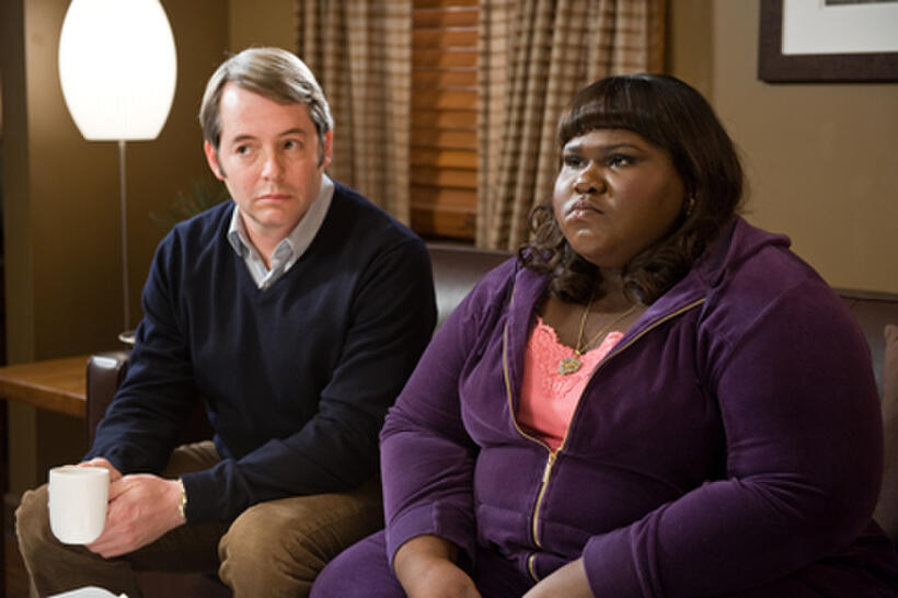 Matthew Broderick and Gabourey Sidibe in "Tower Heist."