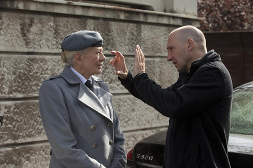 Vanessa Redgrave as Volumina and Ralph Fiennes on the set of "Coriolanus."