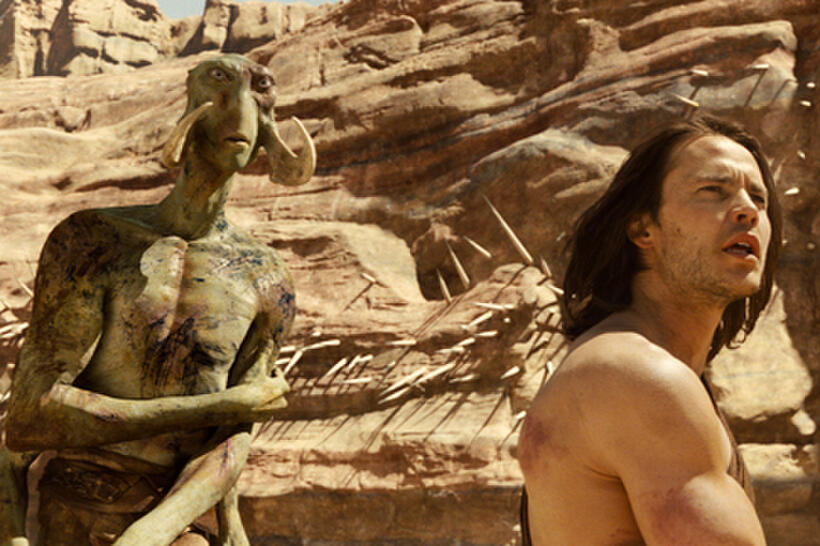 Willem Dafoe as Tars Tarkas and Taylor Kitsch as John Carter in ``John Carter.''
