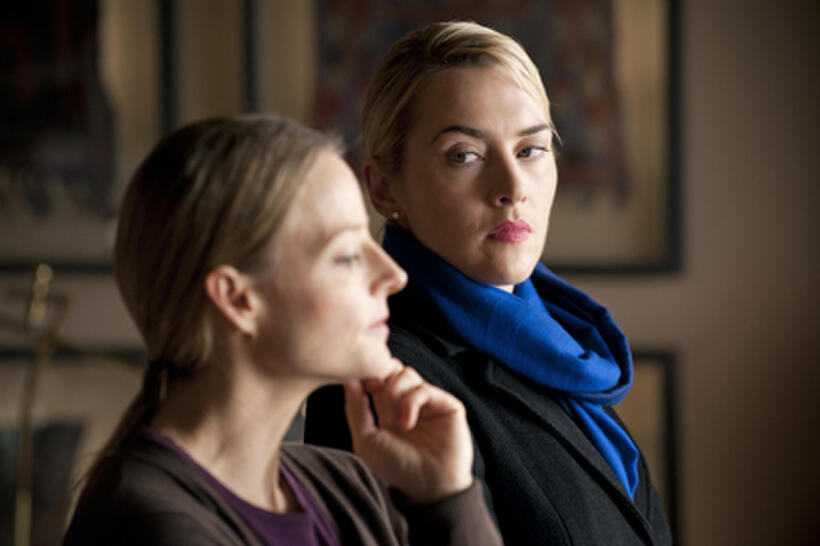 Jodie Foster as Penelope Longstreet and Kate Winslet as Nancy Cowan in "Carnage.''