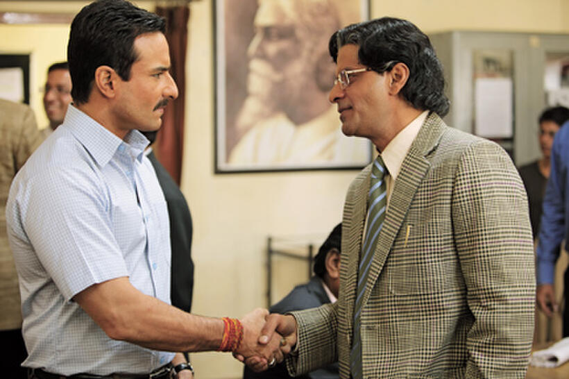 Saif Ali Khan and Manoj Bajpayee in ``Aarakshan.''