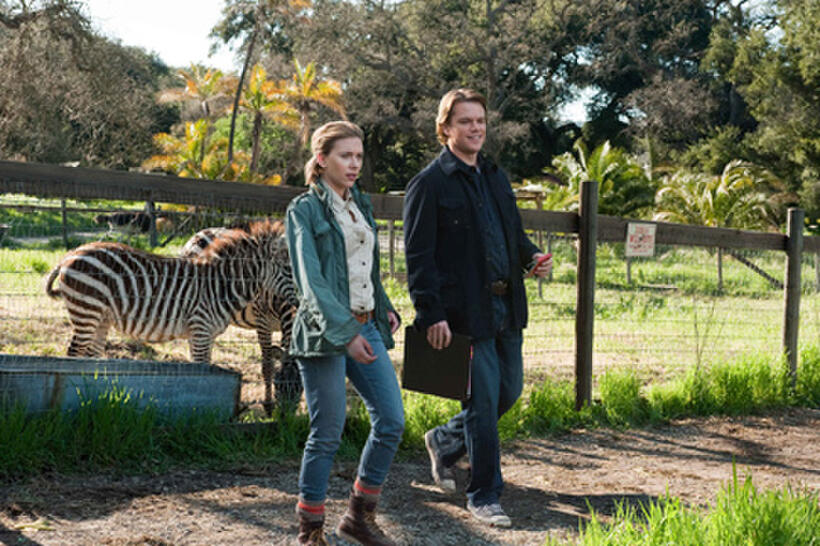 Scarlett Johansson as Kelly Foster and Matt Damon as Benjamin Mee in ``We Bought a Zoo.''