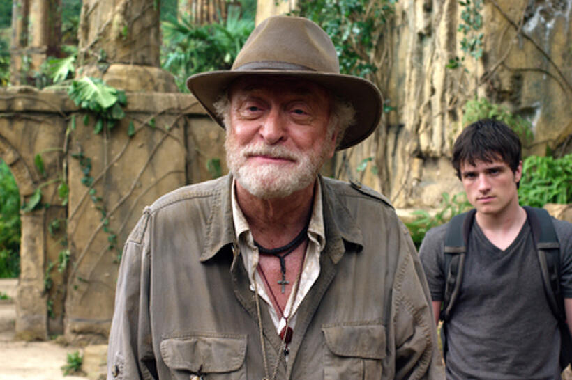 Michael Caine as Alexander and Josh Hutcherson as Sean in ``Journey 2: The Mysterious Island.''
