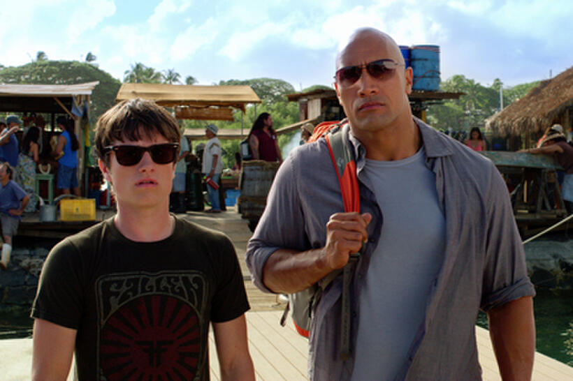 Josh Hutcherson as Sean and Dwayne Johnson as Hank in ``Journey 2: The Mysterious Island.''