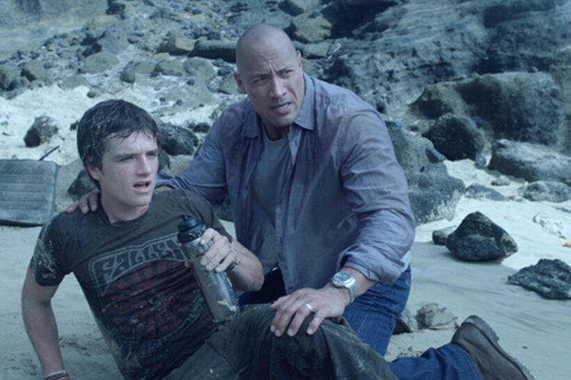 Josh Hutcherson as Sean and Dwayne Johnson as Hank in ``Journey 2: The Mysterious Island.''