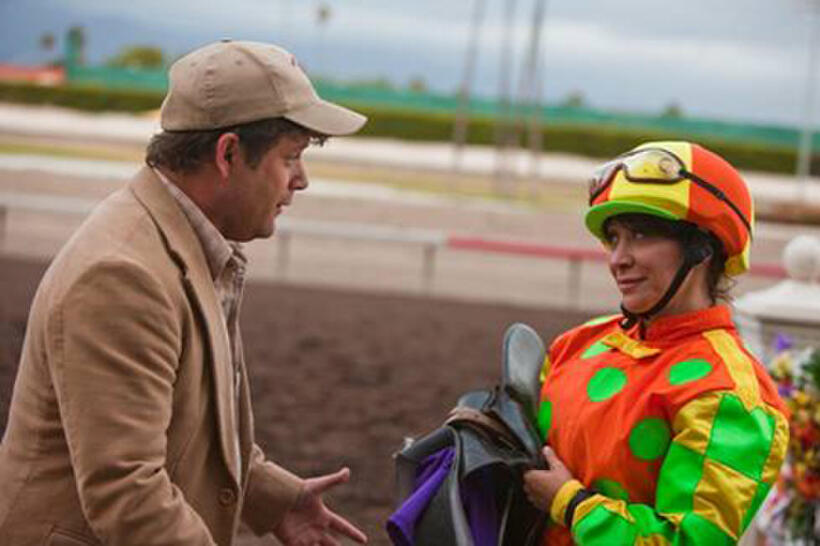 Sean Astin as Dusty and Cheri Oteri as Dee in ``And They're Off.''