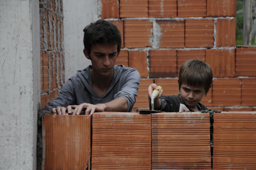 Tristan Halilaj as Nik an Elsajed Tallalli as Dren in ``The Forgiveness of Blood.''