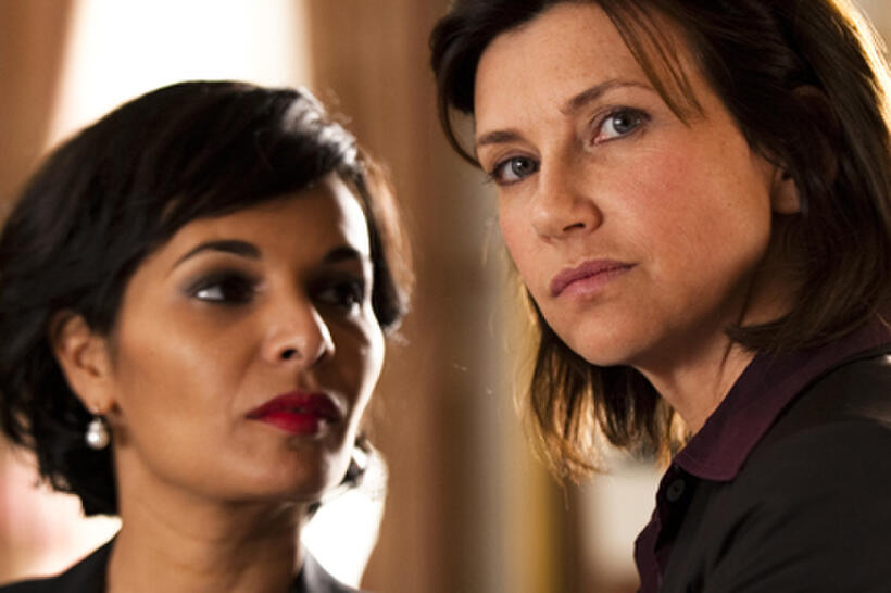 Saida Jawad as Rachida Dati and Florence Pernel as Cecilia Sarkozy in ``The Conquest.''