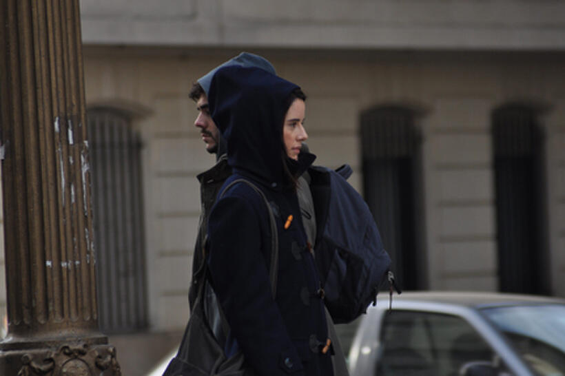Javier Drolas as Martin and Pilar Lopez de Ayala as Mariana in ``Medianeras.''