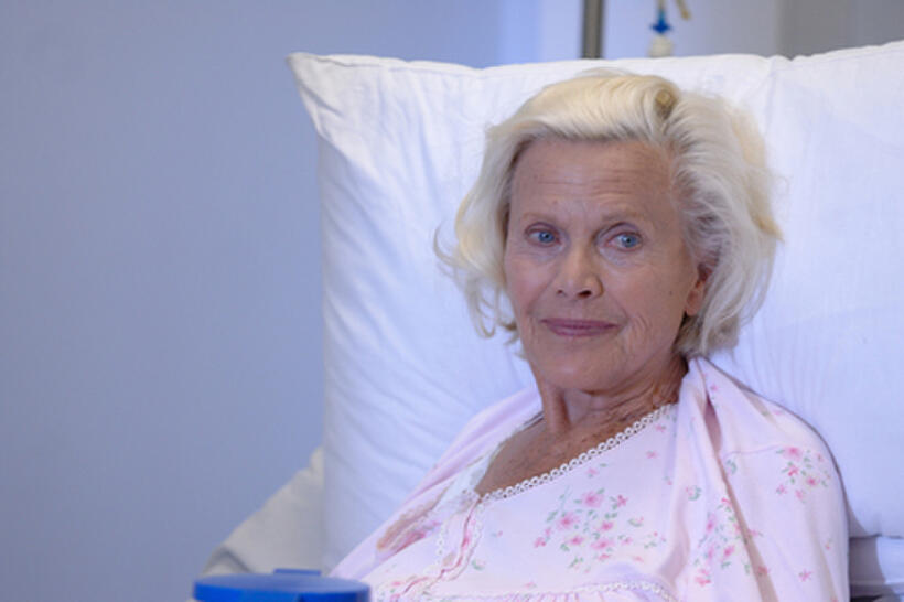 Honor Blackman as Gran Rubin in ``Reuniting the Rubins.''