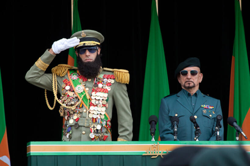 Sacha Baron Cohen as General Aladeen and Ben Kingsley as Tamir in ``The Dictator.''