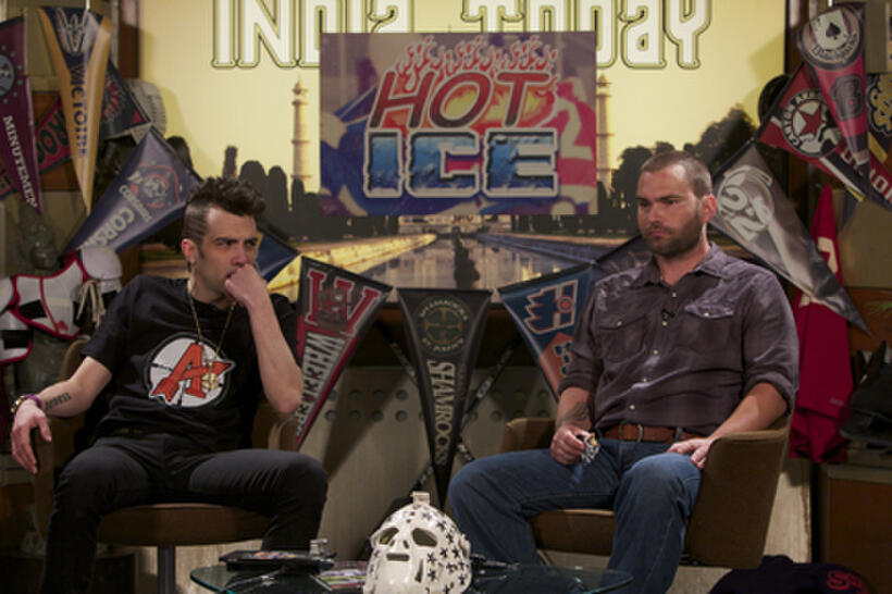 Jay Baruchel and Seann William Scott as Doug Glatt in ``Goon.''