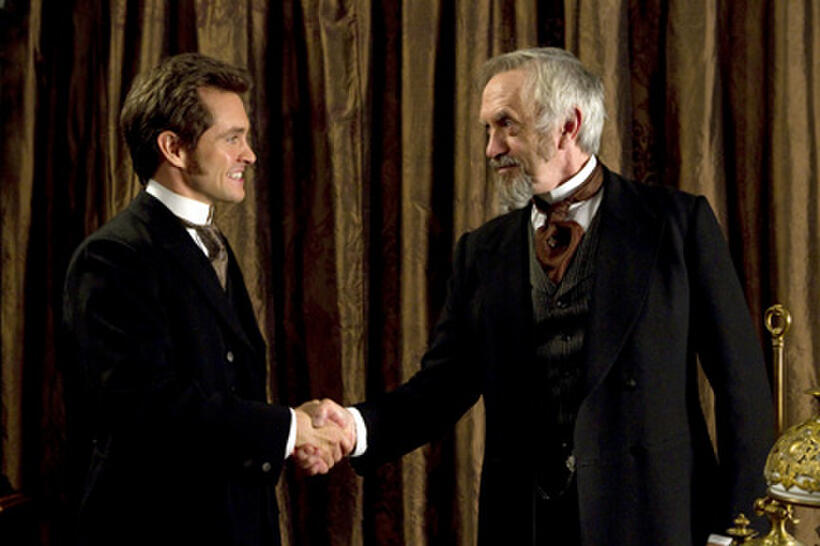 Hugh Dancy as Mortimer Granville and Jonathan Pryce as Dr. Robert Dalrymple in ``Hysteria.''