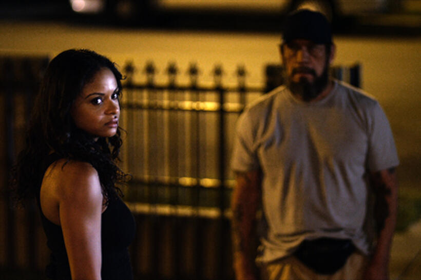 Joyful Drake as Amber Lamps and Danny Trejo as Frank Vega in ``Bad Ass.''