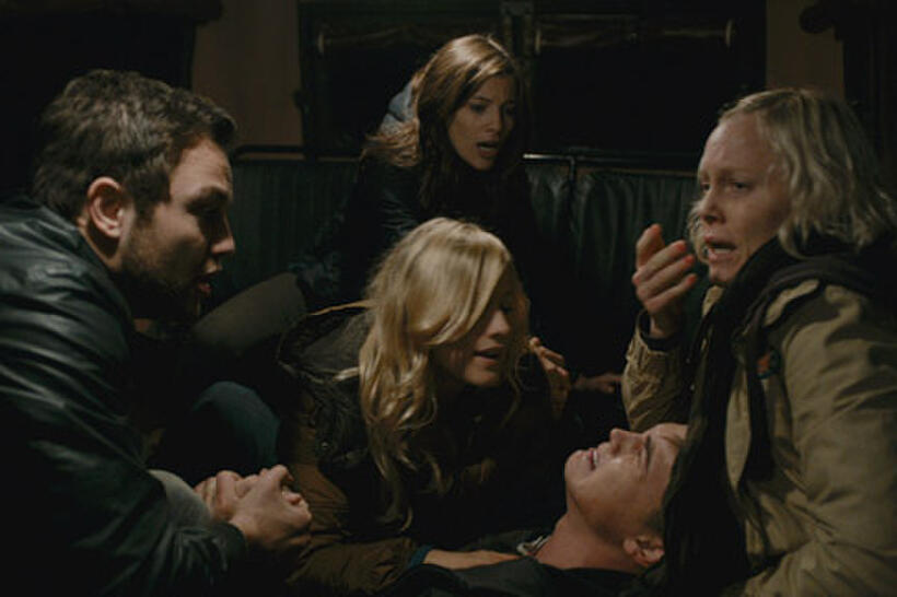 Jonathan Sadowski as Paul, Olivia Taylor Dudley as Natalie, Devin Kelley as Amanda, Jesse McCartney as Chris and Ingrid Bolso Berdal as Zoe in ``Chernobyl Diaries.''