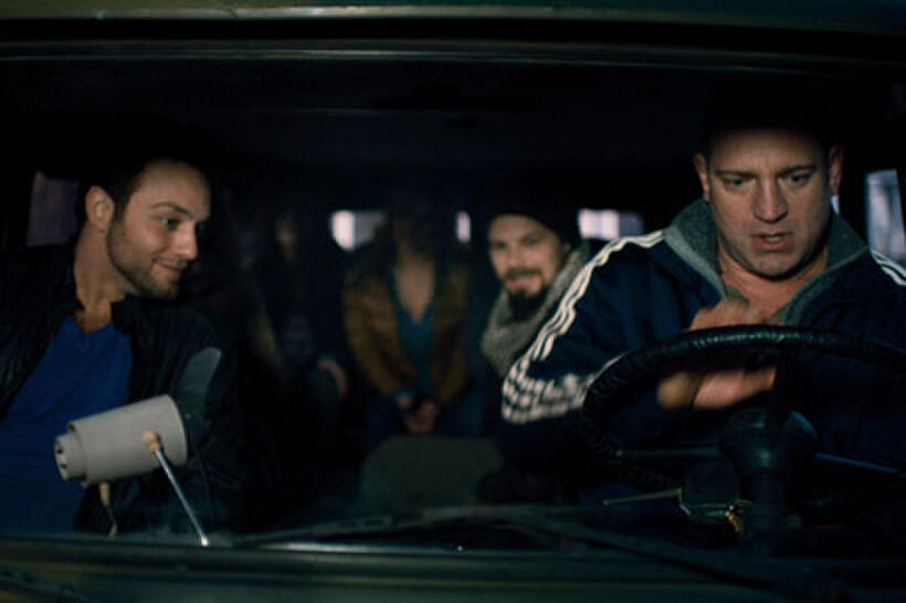 Jonathan Sadowski as Paul, Nathan Phillips as Michael and Dimitri Diatchenko as Uri in ``Chernobyl Diaries.''