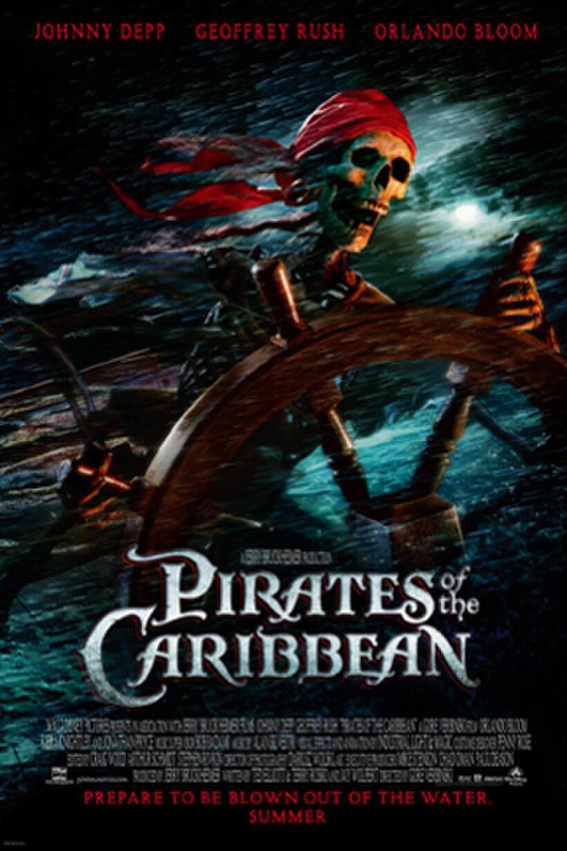 Teaser poster art for "Pirates of the Caribbean: The Curse of the Black Pearl."