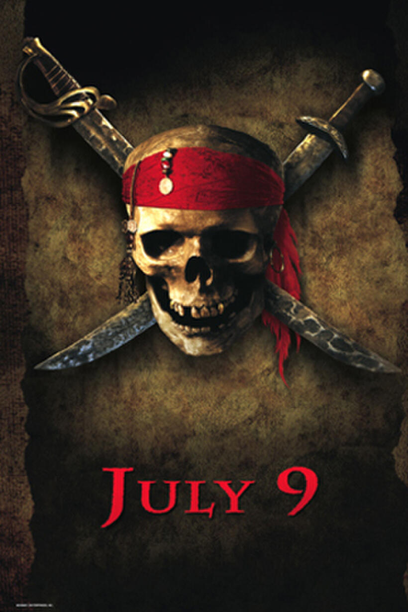Teaser poster art for "Pirates of the Caribbean: The Curse of the Black Pearl."