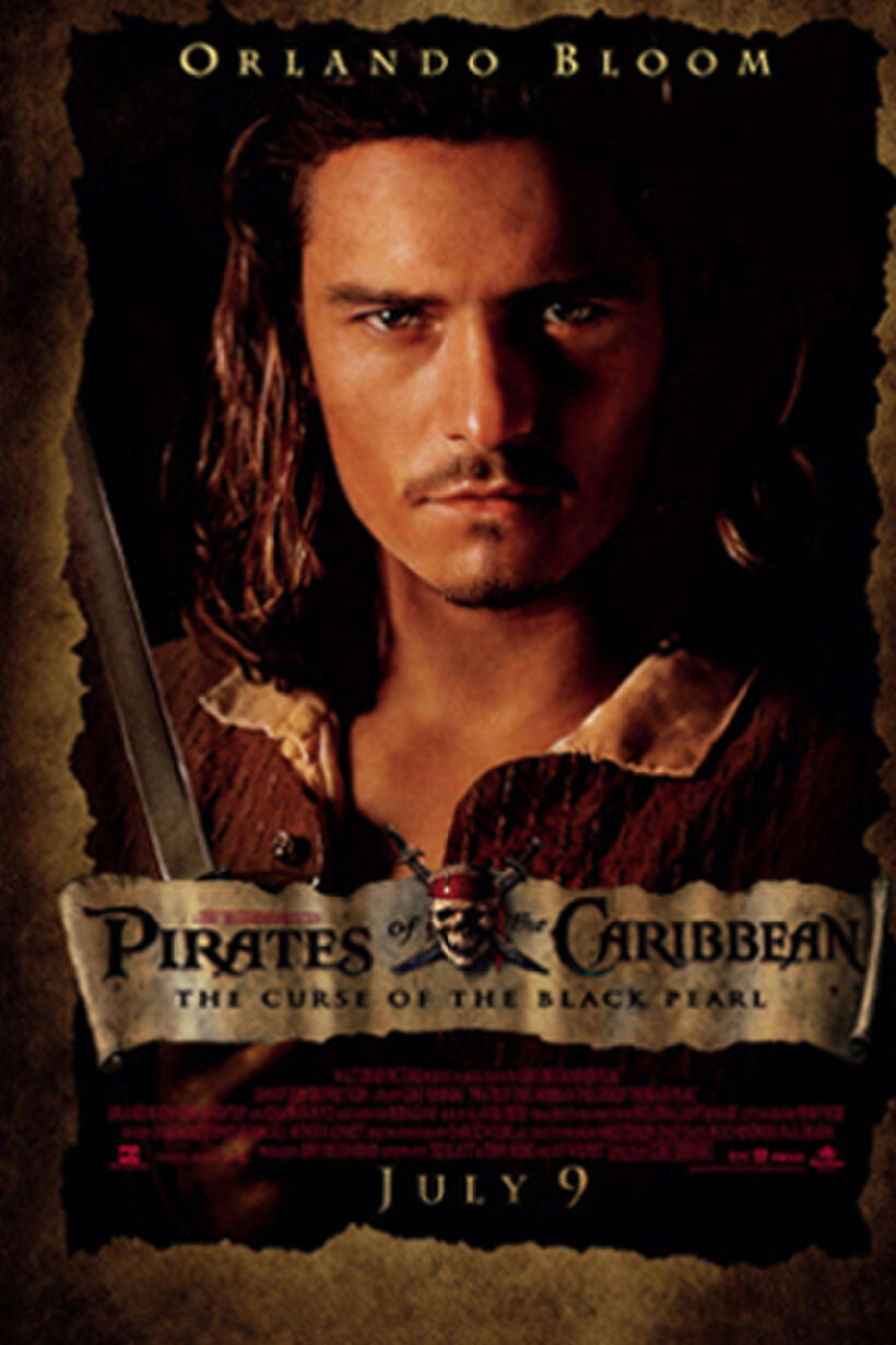 Teaser poster art for "Pirates of the Caribbean: The Curse of the Black Pearl."