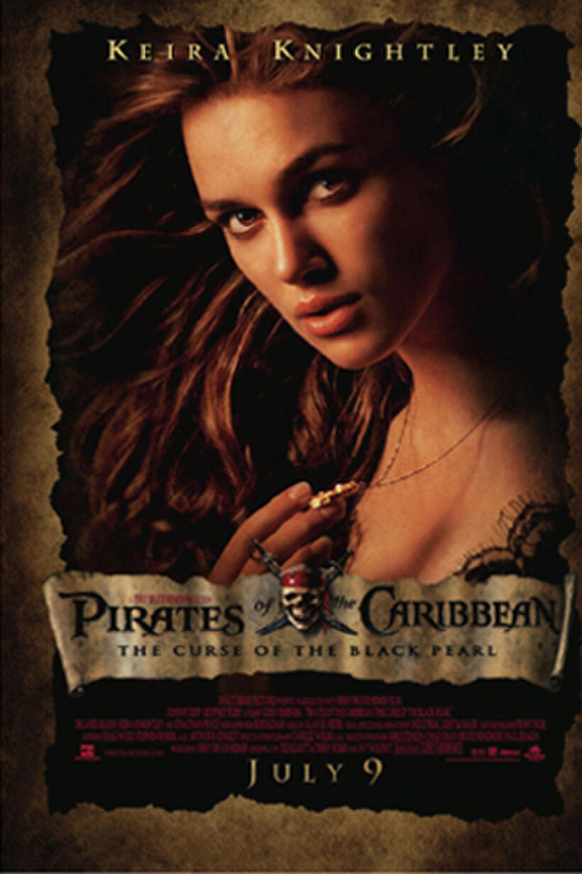 Teaser poster art for "Pirates of the Caribbean: The Curse of the Black Pearl."
