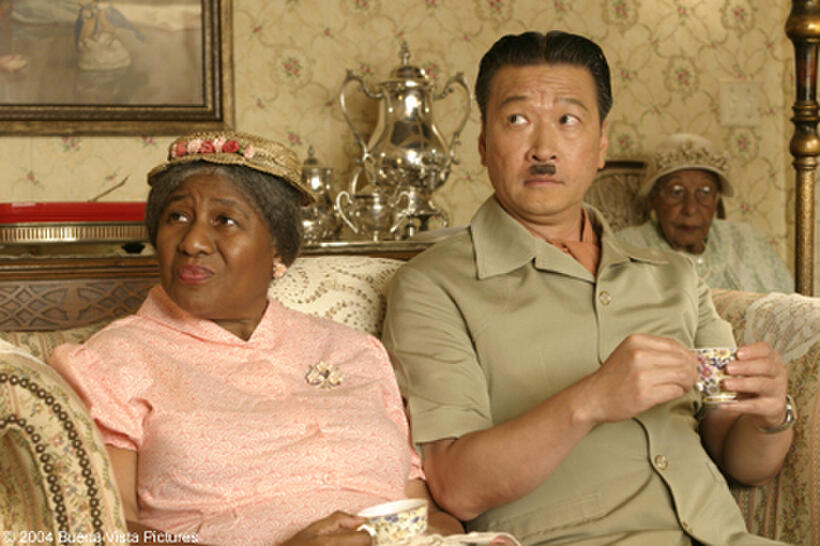 The members of Dorr's team, including The General (Tzi Ma) are forced to appease their host in any way they can, including attending tea with her friends in "The Ladykillers."