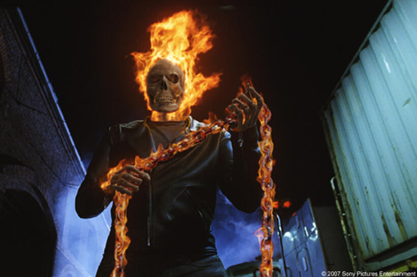 A scene from the film "Ghost Rider."