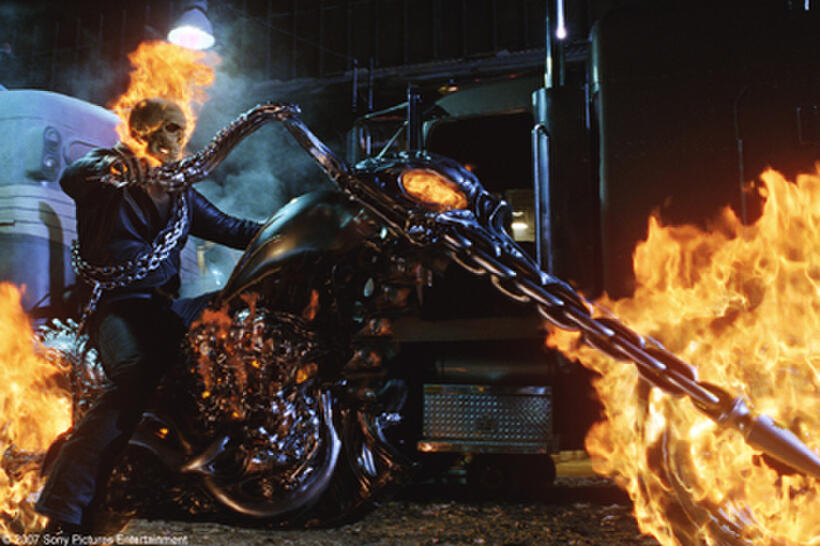 A scene from the film "Ghost Rider."