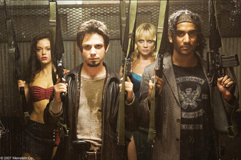 Freddy Rodríguez, Naveen Andrews, Rose McGowan and Marley Shelton in "Grindhouse."