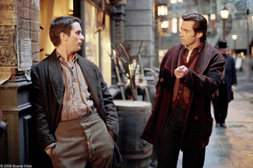 On the set of the film "The Prestige."
