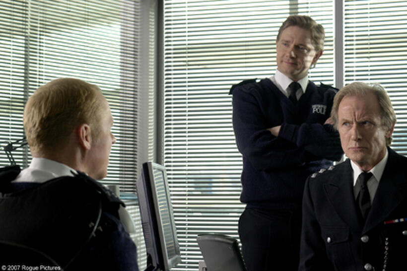 Simon Pegg, Martin Freeman and Bill Nighy in "Hot Fuzz."
