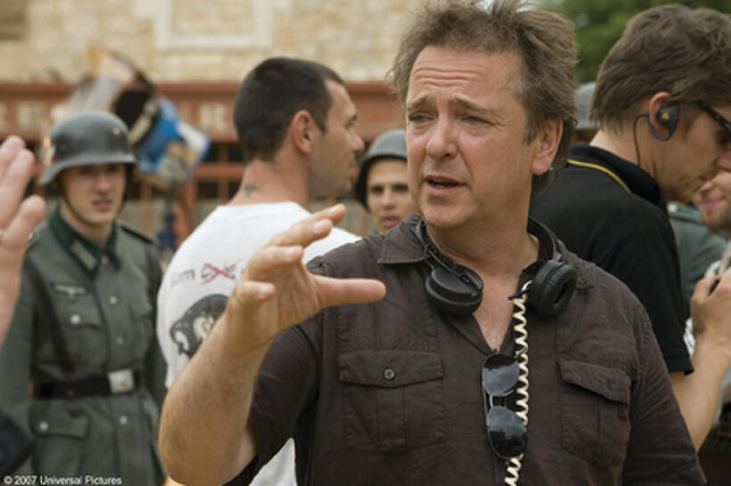 On the set of "Mr. Bean's Holiday."