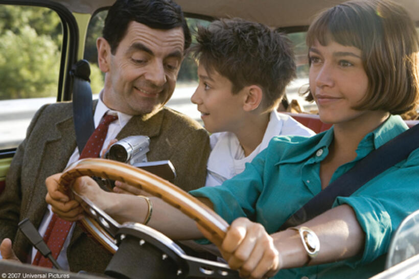 Rowan Atkinson, Max Baldry and Emma de Caunes in "Mr. Bean's Holiday."