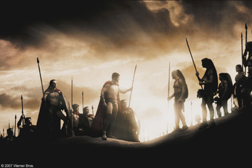 The 300, led by Leonidas (Gerard Butler), meet up with their allies, the Arcadians, led by Daxos (Andrew Pleavin) in "300."