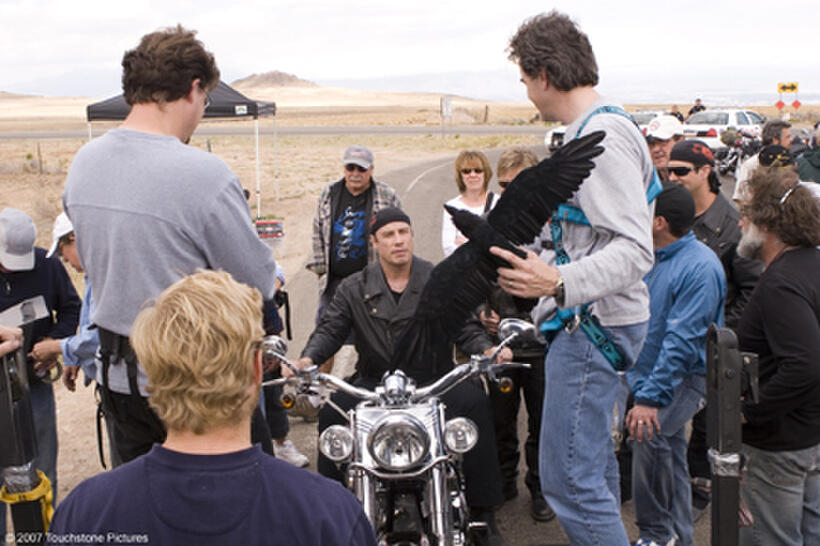 John Travolta on the set of "Wild Hogs."