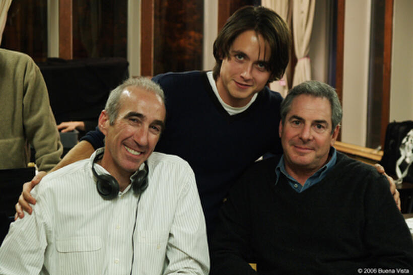 Roger Birnbaum and Justin Chatwin on the set of the film "The Invisible."