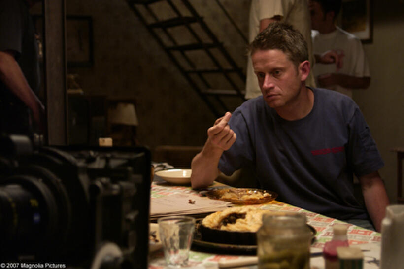 On the set of the film "Severance."