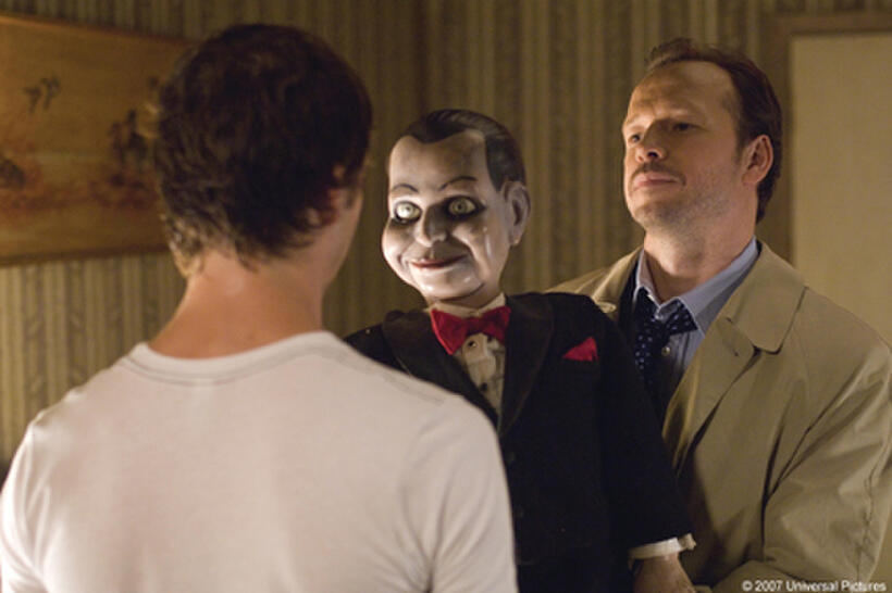 Ryan Kwanten, Donnie Wahlberg, and Mary Shaw's doll in "Dead Silence."