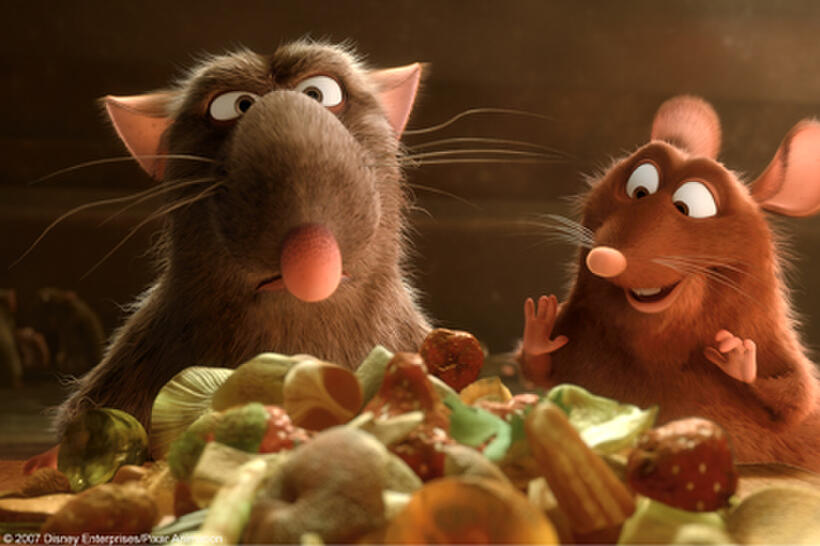 Django (Brian Dennehy) and Emile in "Ratatouille."