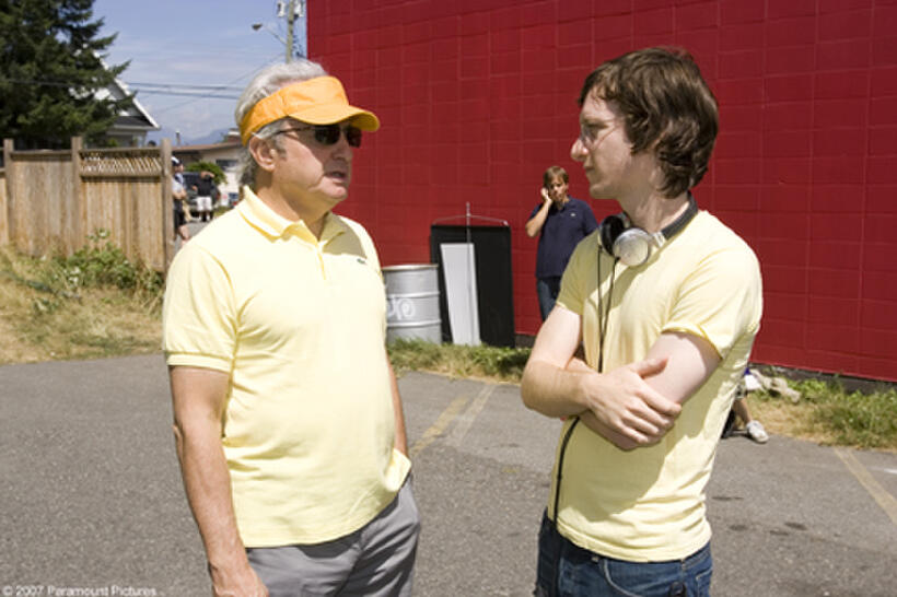 Producer Lorne Michaels and director Akiva Schaffer on the set of "Hot Rod."