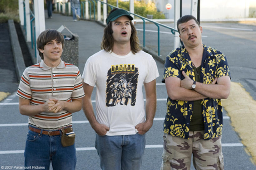 Kevin Powell (Jorma Taccone), Dave (Bill Hader) and Rico (Danny McBride) watch their friend Rod’s stunt jump in "Hot Rod."