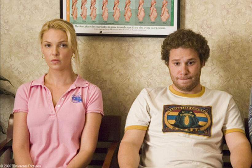Allison Scott (Katherine Heigl) and Ben Stone (Seth Rogen) spend some quality time at the OB/GYN in "Knocked Up." 