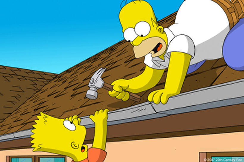 Bart and Homer in "The Simpsons Movie."