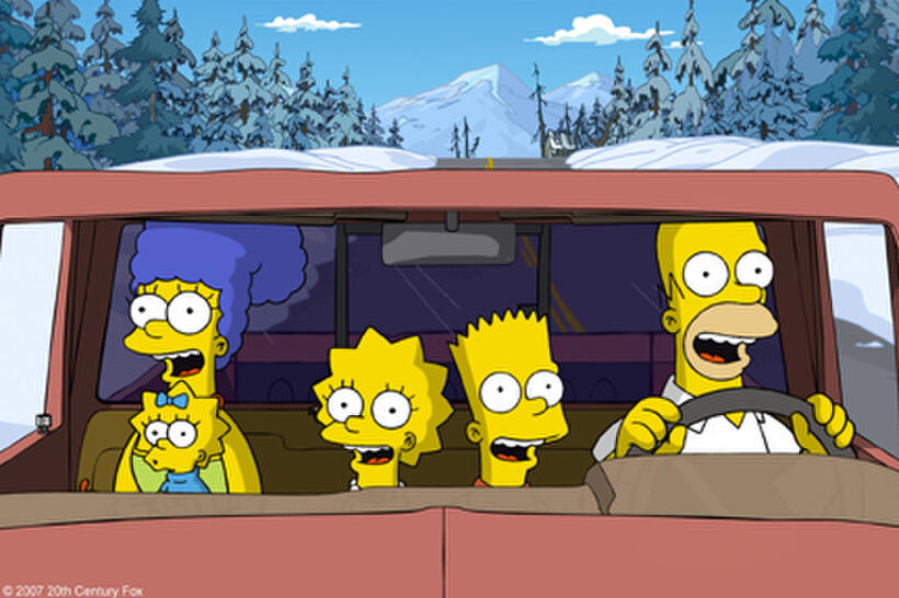 The Simpson family in "The Simpsons Movie."