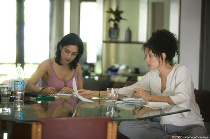 Archie Panjabi and Angelina Jolie in "A Mighty Heart."