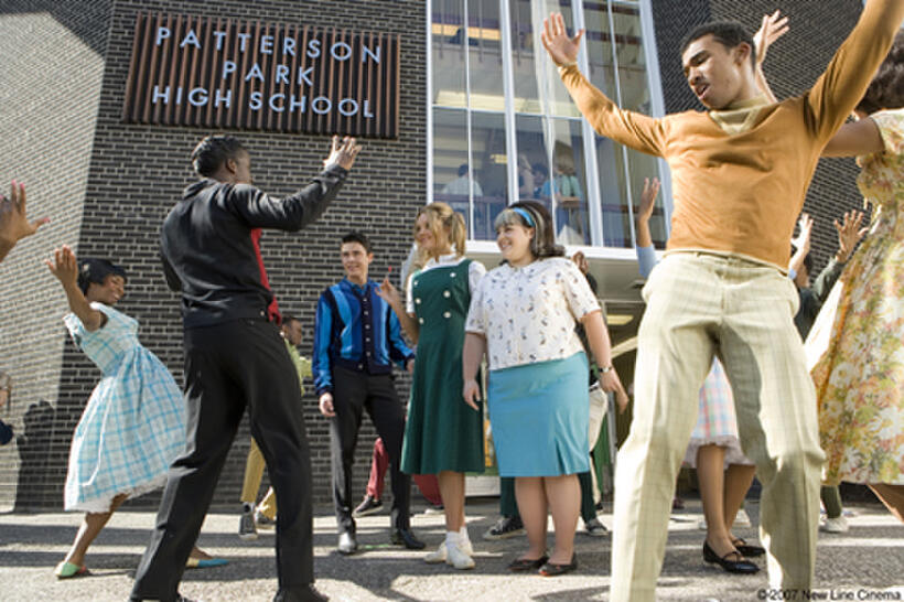Elijah Kelly as Seaweed, Zac Efron as Link Larkin, Amanda Bynes as Penny Pingleton and Nikki Blonsky as Tracy Turnblad in "Hairspray."