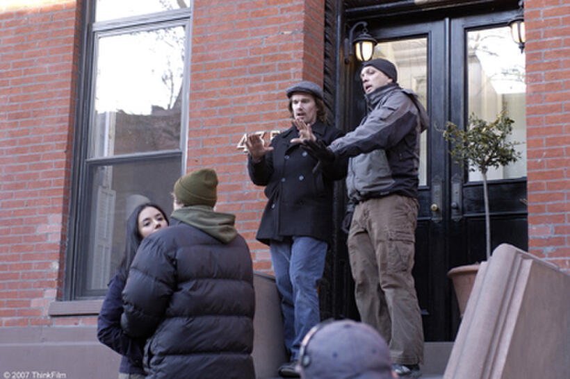 Catalina Sandino Moreno and director Ethan Hawke on the set of "The Hottest State."
