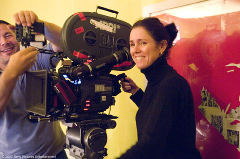 On the set of the film "Across the Universe."