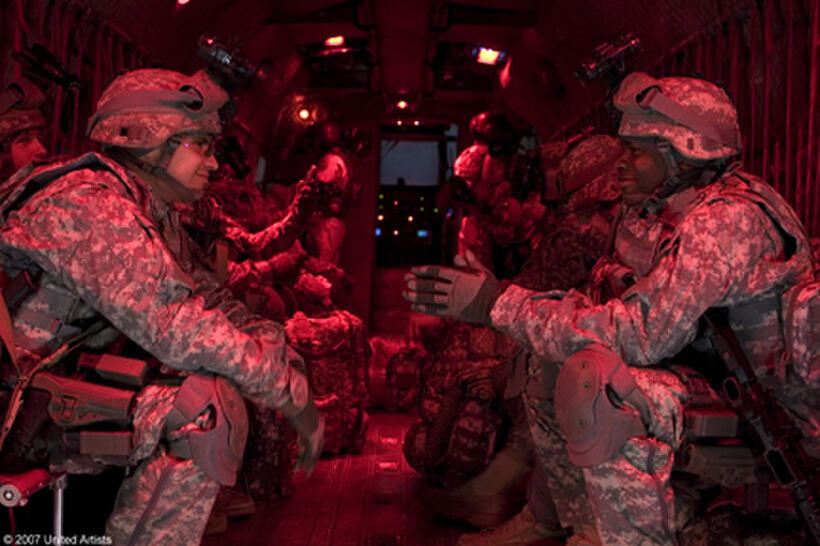 Michael Pena and Derek Luke in "Lions for Lambs."